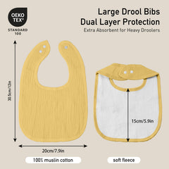 GLLQUEN BABY teething bib front flap shields chest during messy teething sessions.