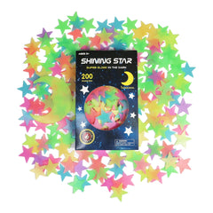GLOCARNIVAL glow-in-the-dark stars on ceiling create a cozy night-sky mood.