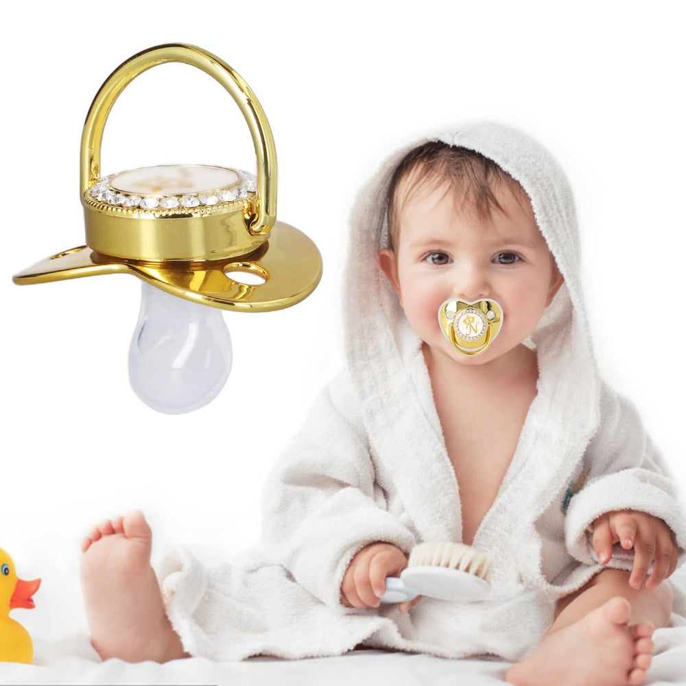 GLOGLOW crown-shape baby pacifier for elegant photos.