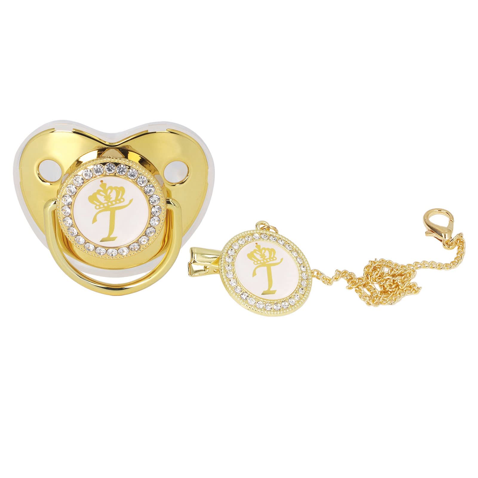 GLOGLOW luxury golden letter pacifier set with bling for newborn photography sessions