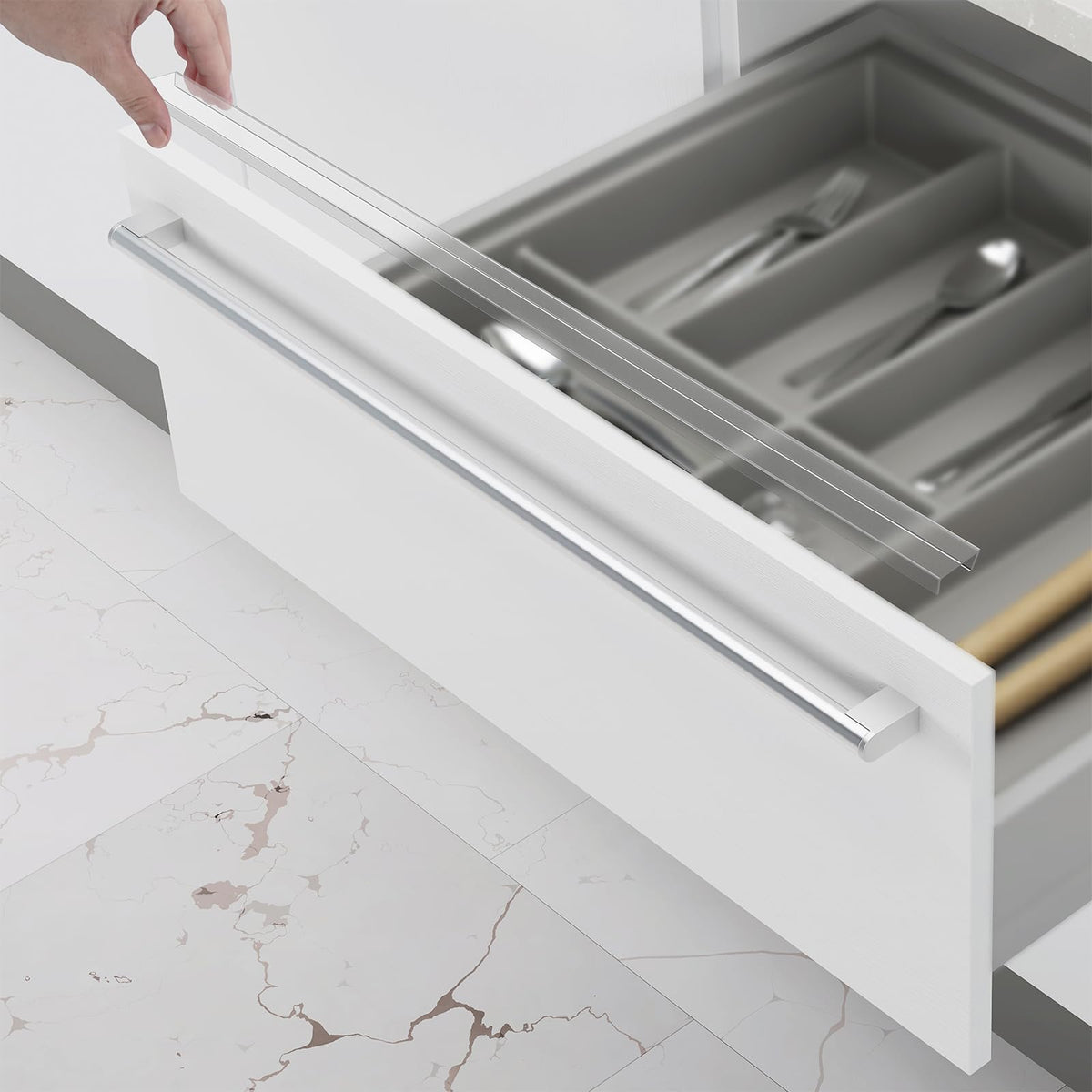 Glosaie cabinet edge protector 18in provides invisible corner protection.