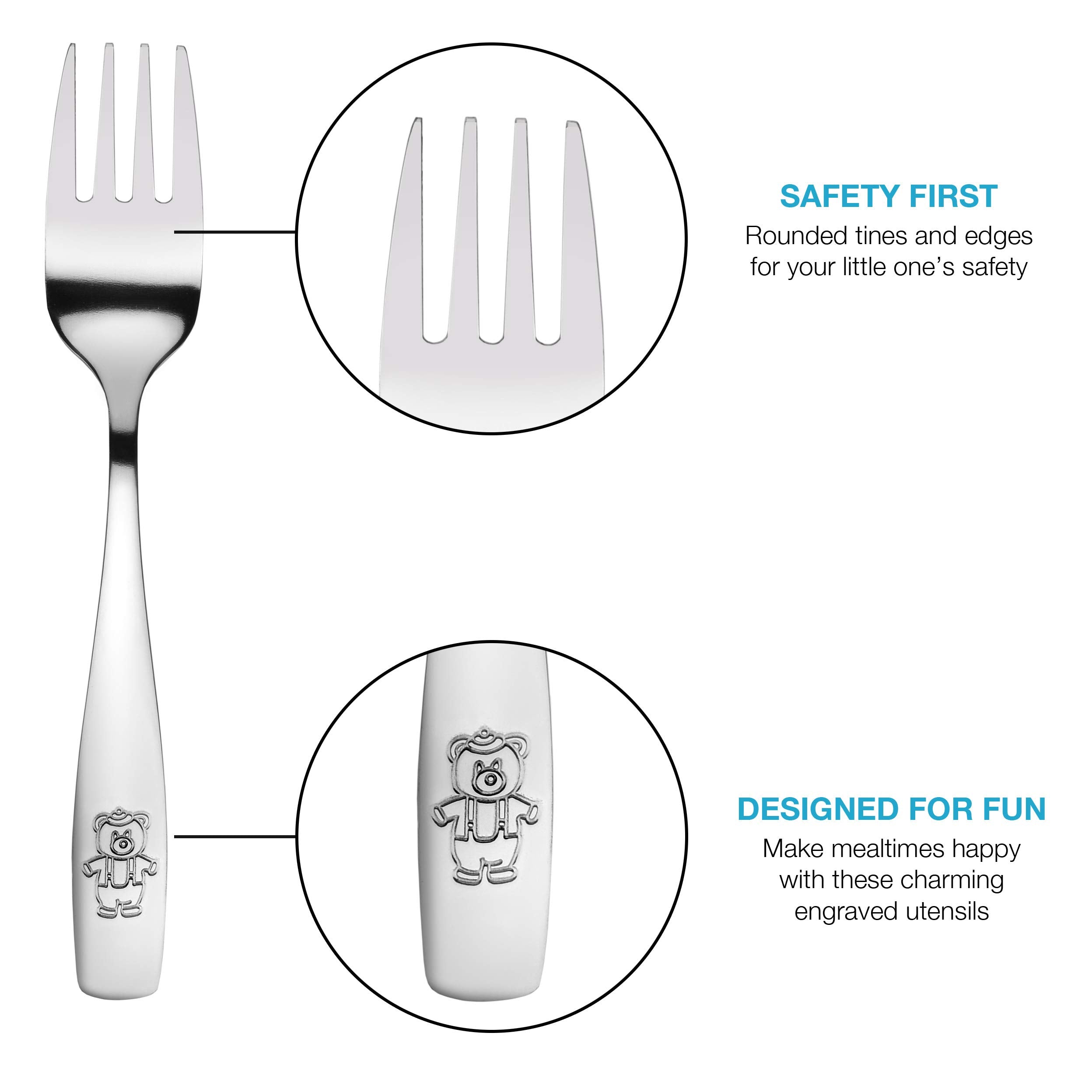 GlossyEnd kid fork image with rounded tines for gentle mealtime