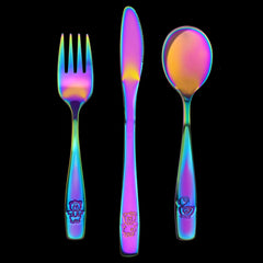 GlossyEnd rainbow forks help little hands scoop and learn