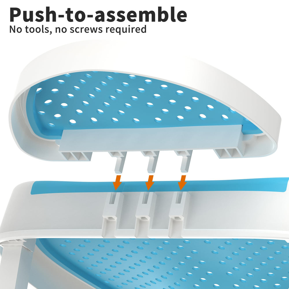 GloTika mesh interlayer adds gentle touch during bath time.