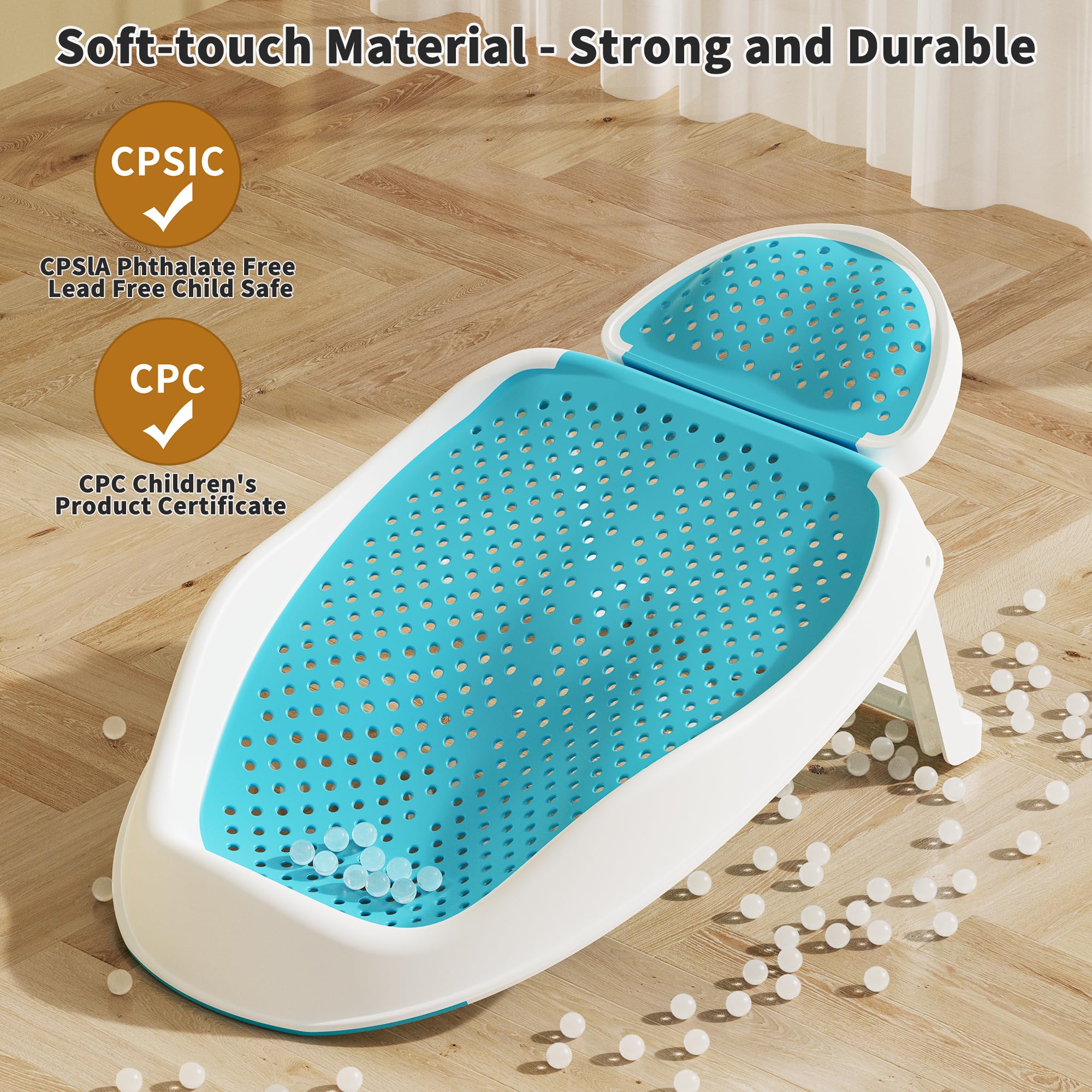 GloTika foldable portable bathtub stand ready for travel.