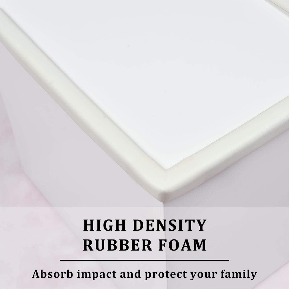 Gloval Baby white safety bumper blends with decor while protecting hands.