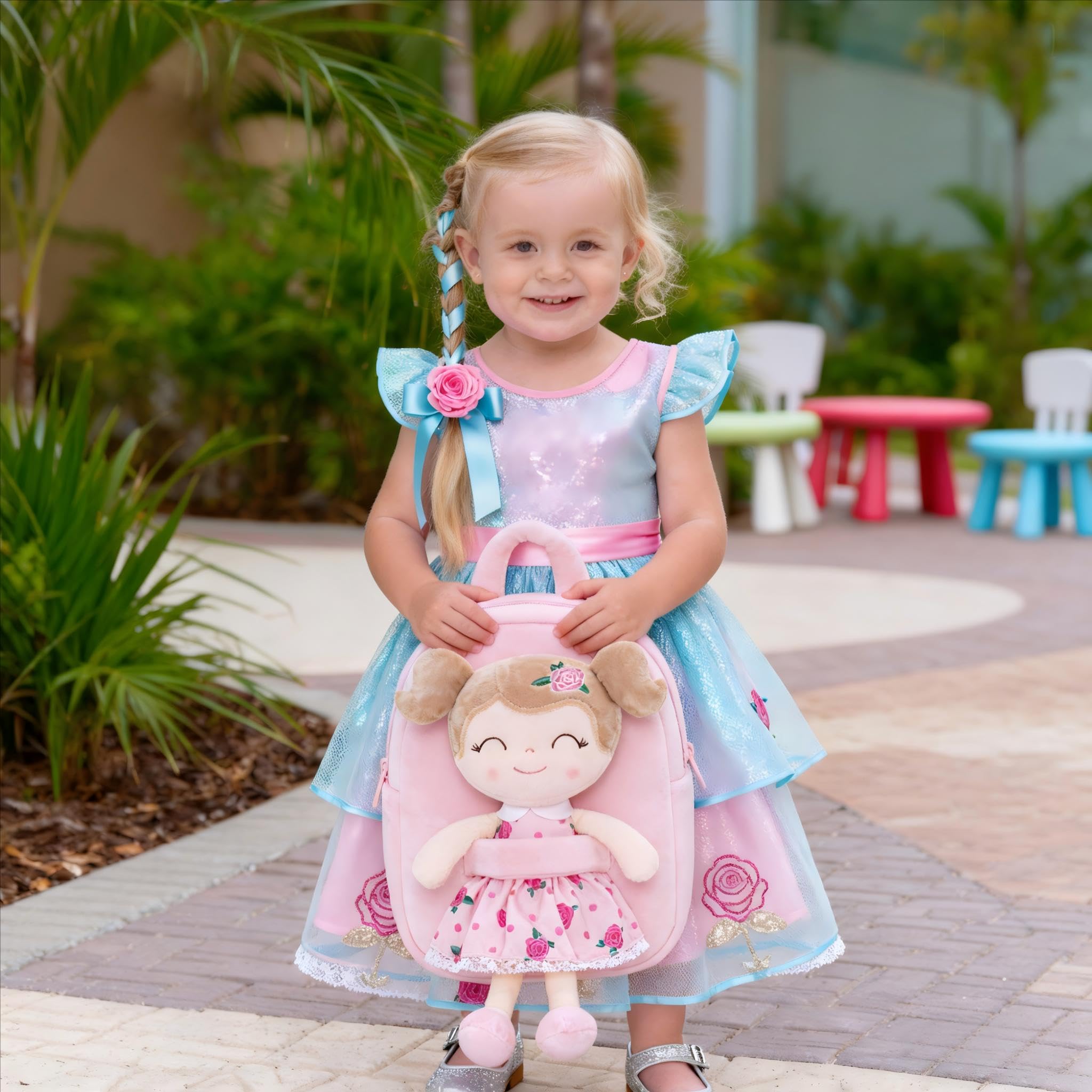 Gloveleya toddler backpack adjustable pink straps ensures a snug kid friendly fit