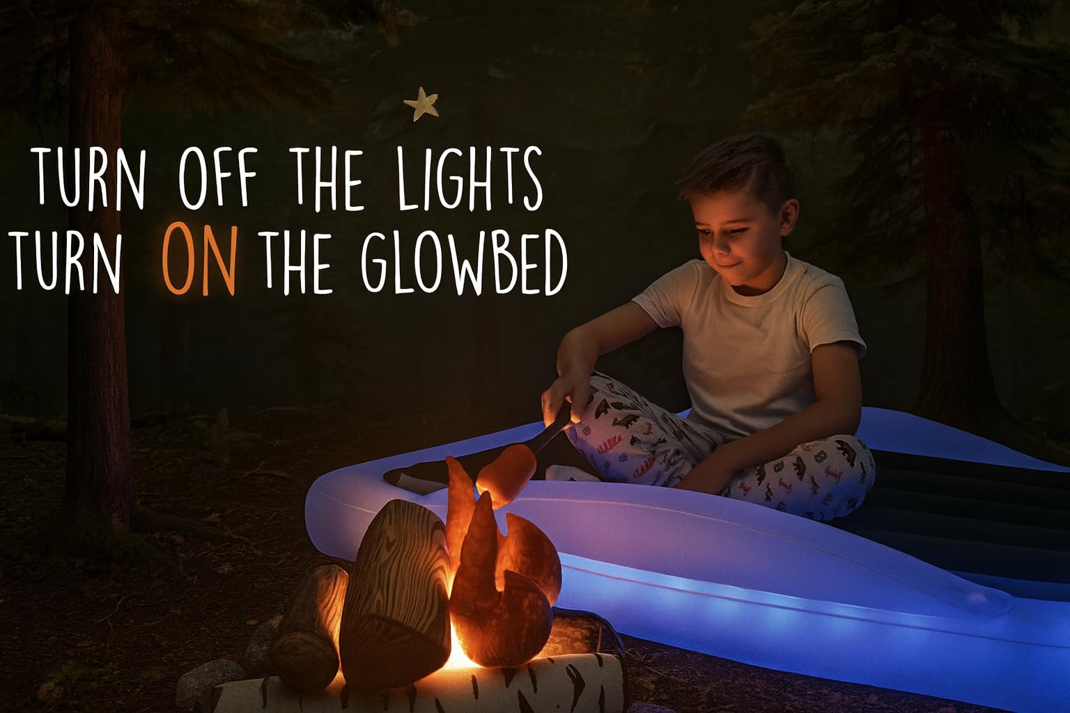 GlowBed seven color LED options controlled by remote for mood lighting