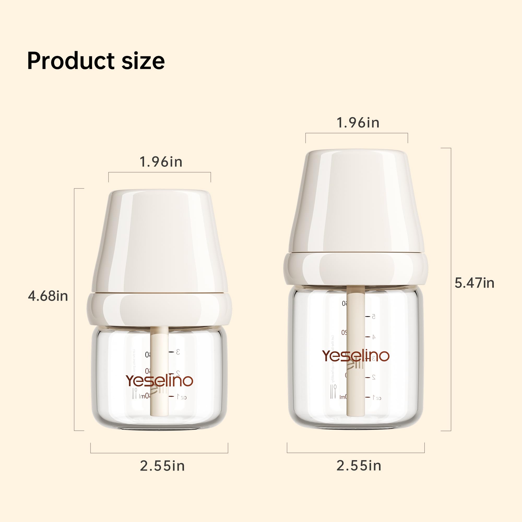 Glusmami natural nursing glass bottle designed for 0-6 months feeding routines.
