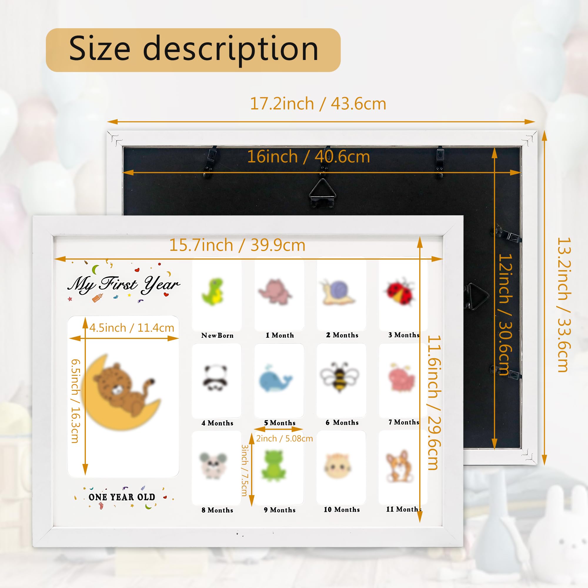 GMFrames Baby First Years frame uses durable white MDF for modern decor.