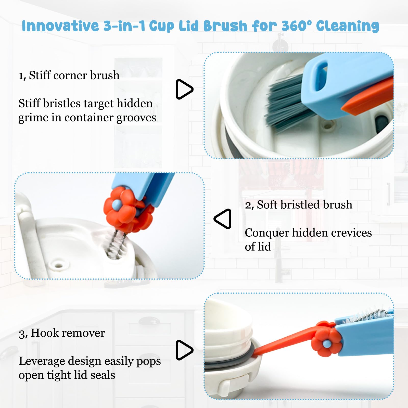 Gmleey durable plastic bristles stay odor-free and safe