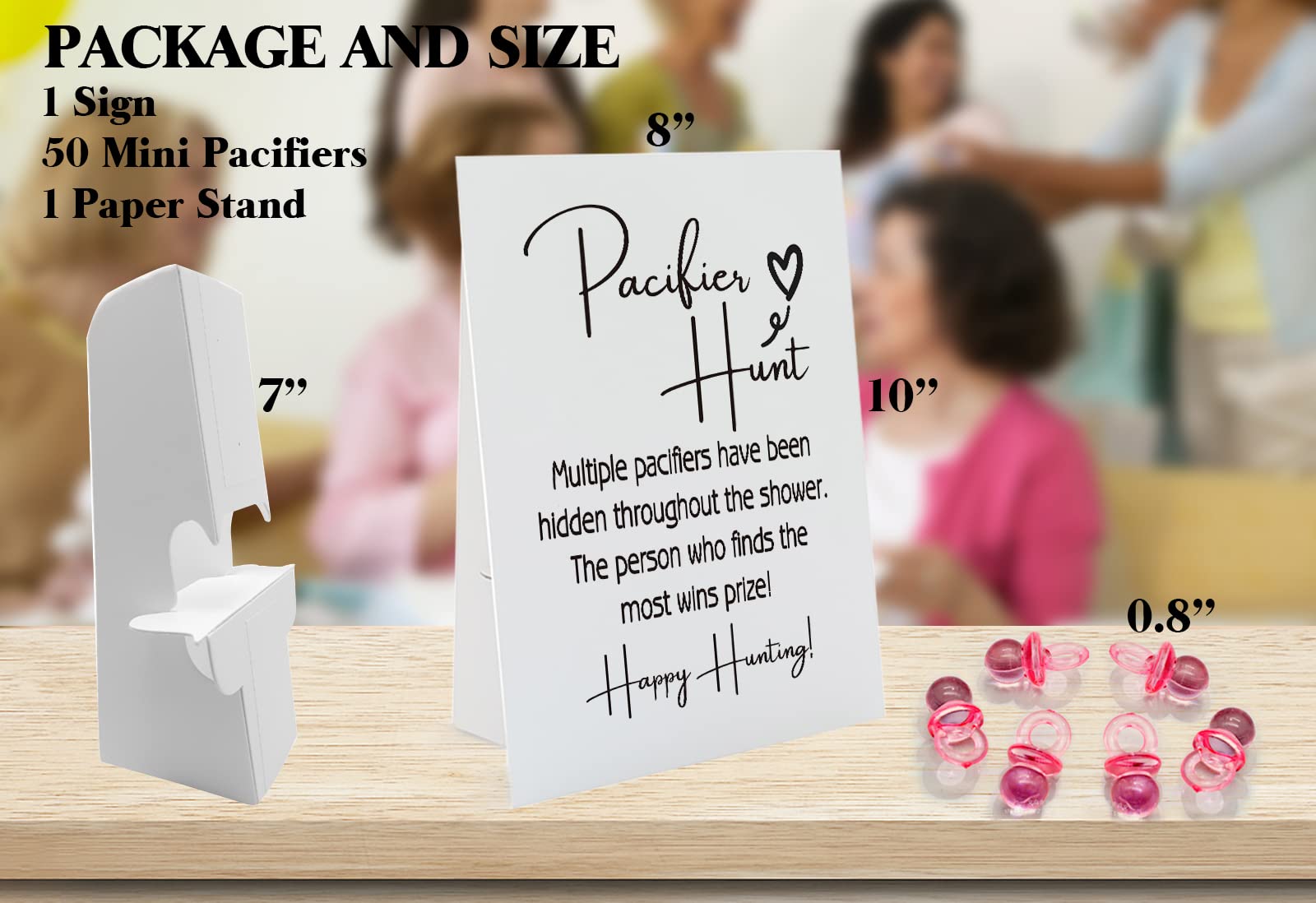 GNATV 50 mini acrylic pacifiers close-up for fun party favors