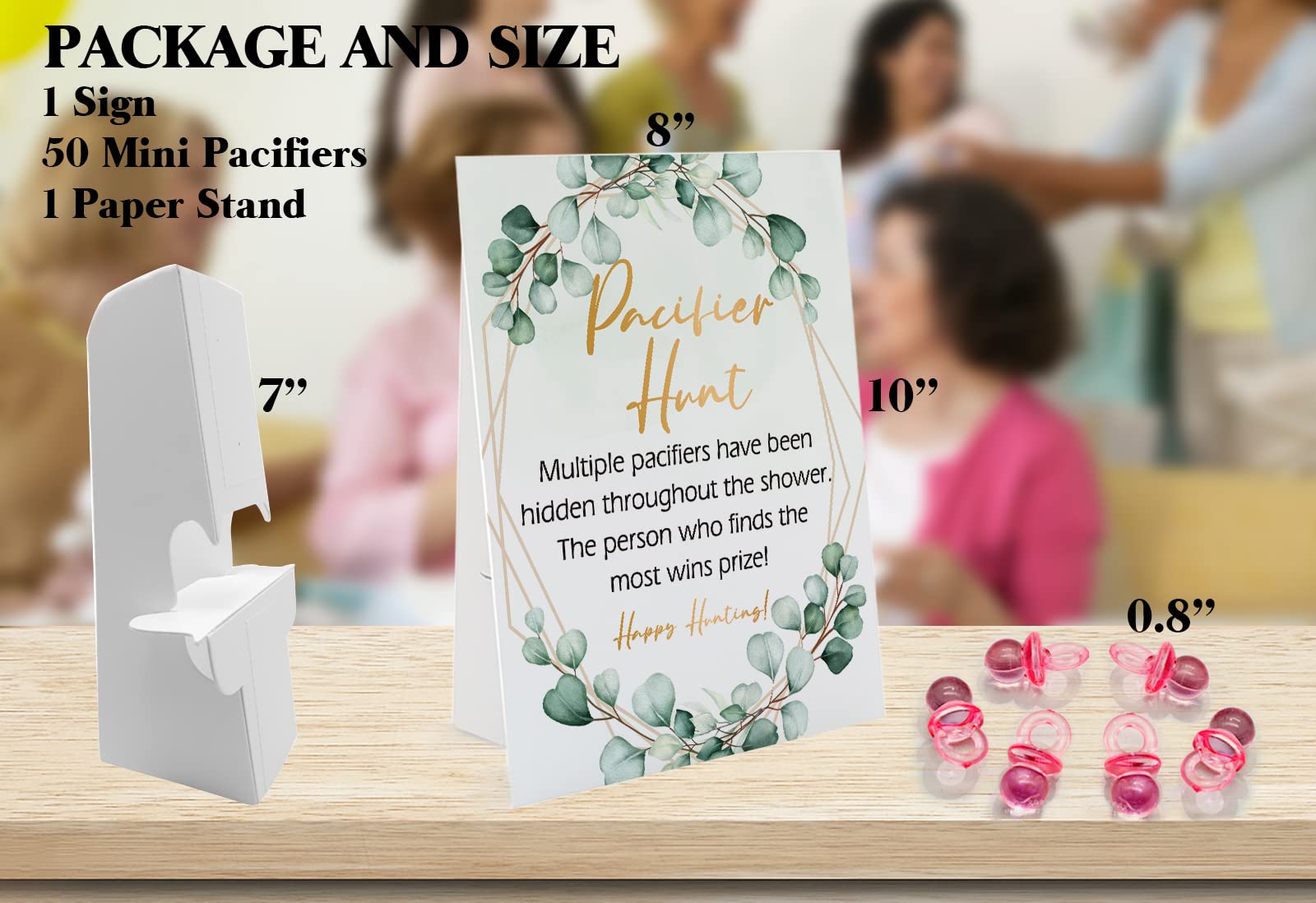 GNATV 50 mini acrylic pacifiers for decorative gender reveal accents