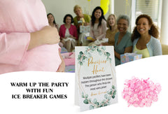 GNATV baby shower game setup image shows stand-ready sign