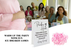 GNATV baby shower games sign on rack improves display and accessibility