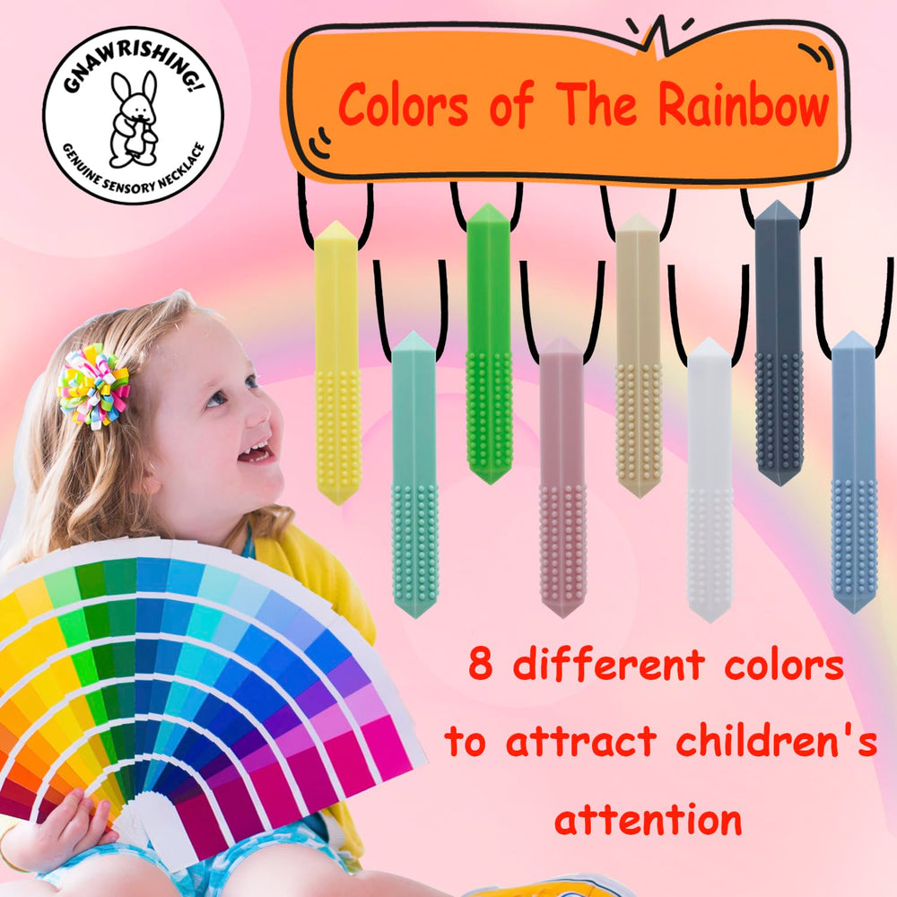 GNAWRISHING diamond-6 demonstrates 8-piece set for varied sensory use.