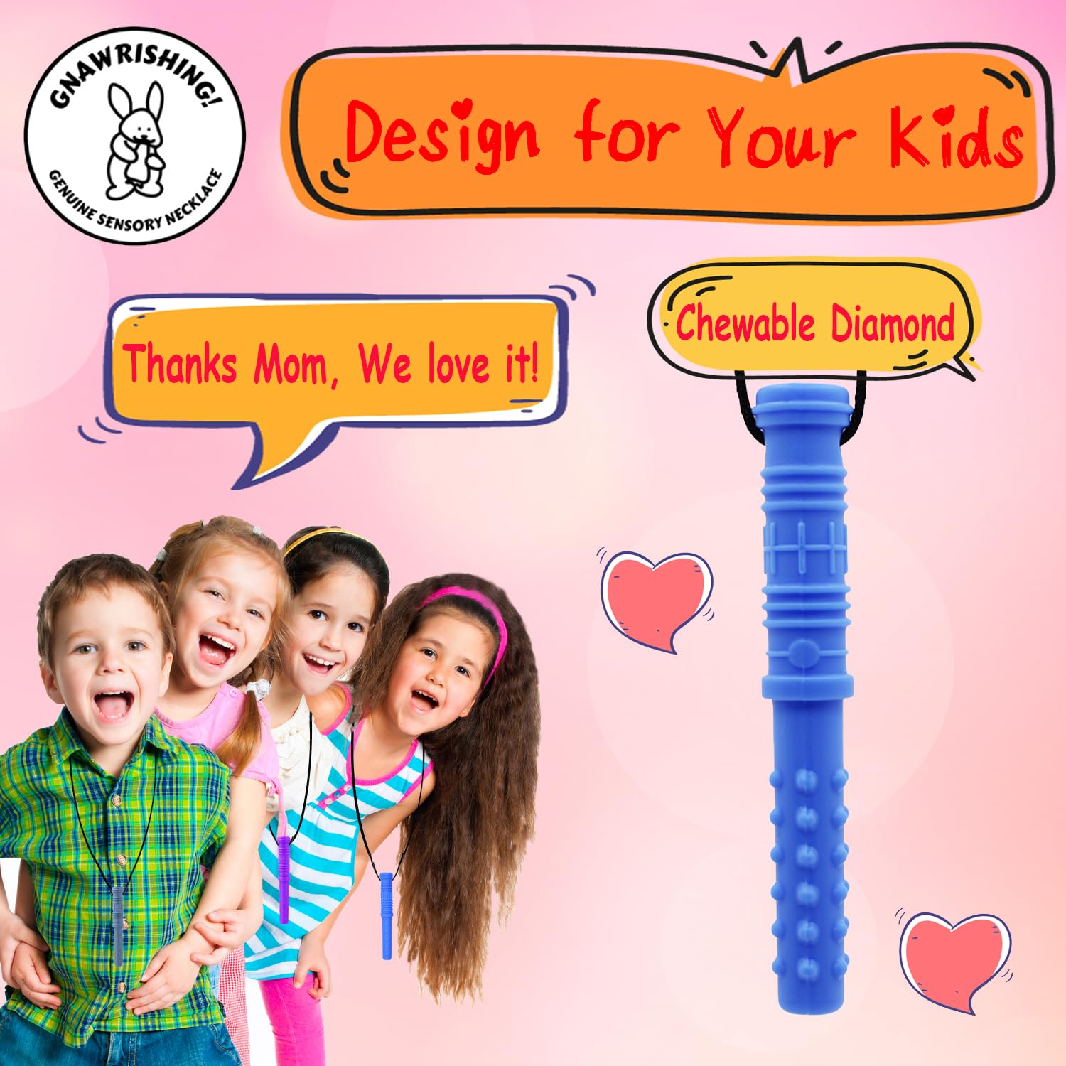 GNAWRISHING Chew Necklaces 8-pcs pack showing set variety