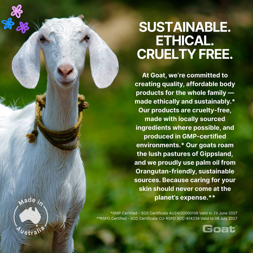 Goat Milk Kids Organic Body Wash clean rinse demonstrates a gentle, non-stripping formula