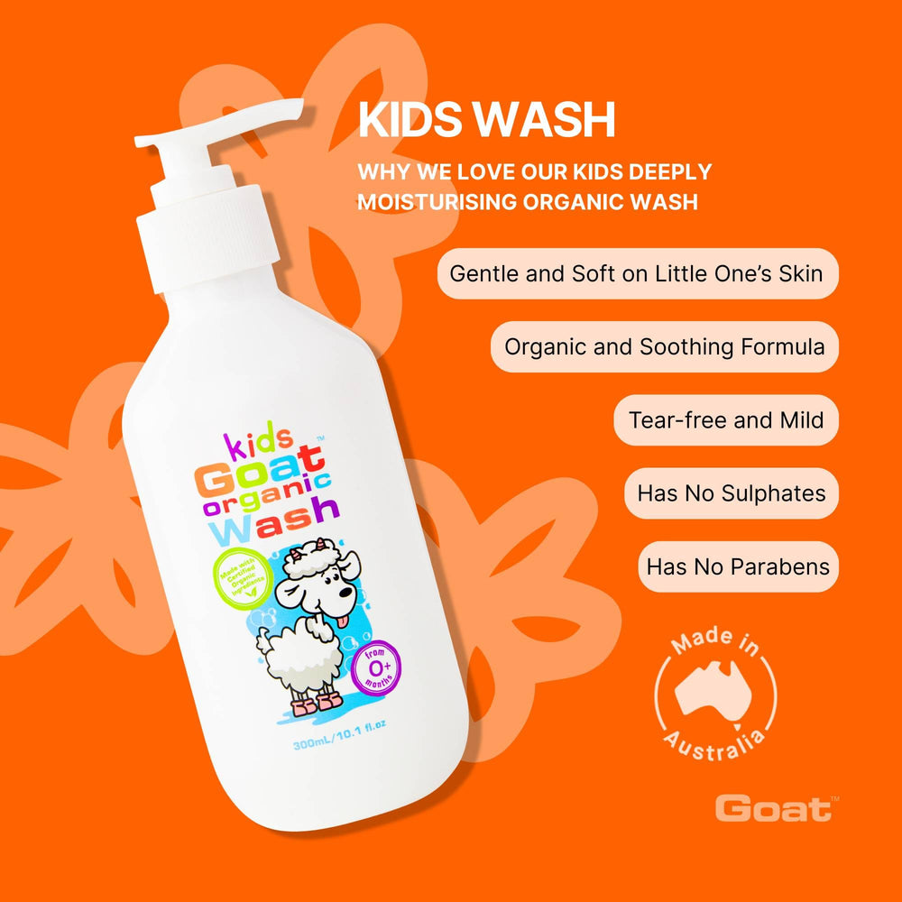 Goat Milk Kids Organic Body Wash foam lather emphasizes mild cleansing ideal for sensitive skin