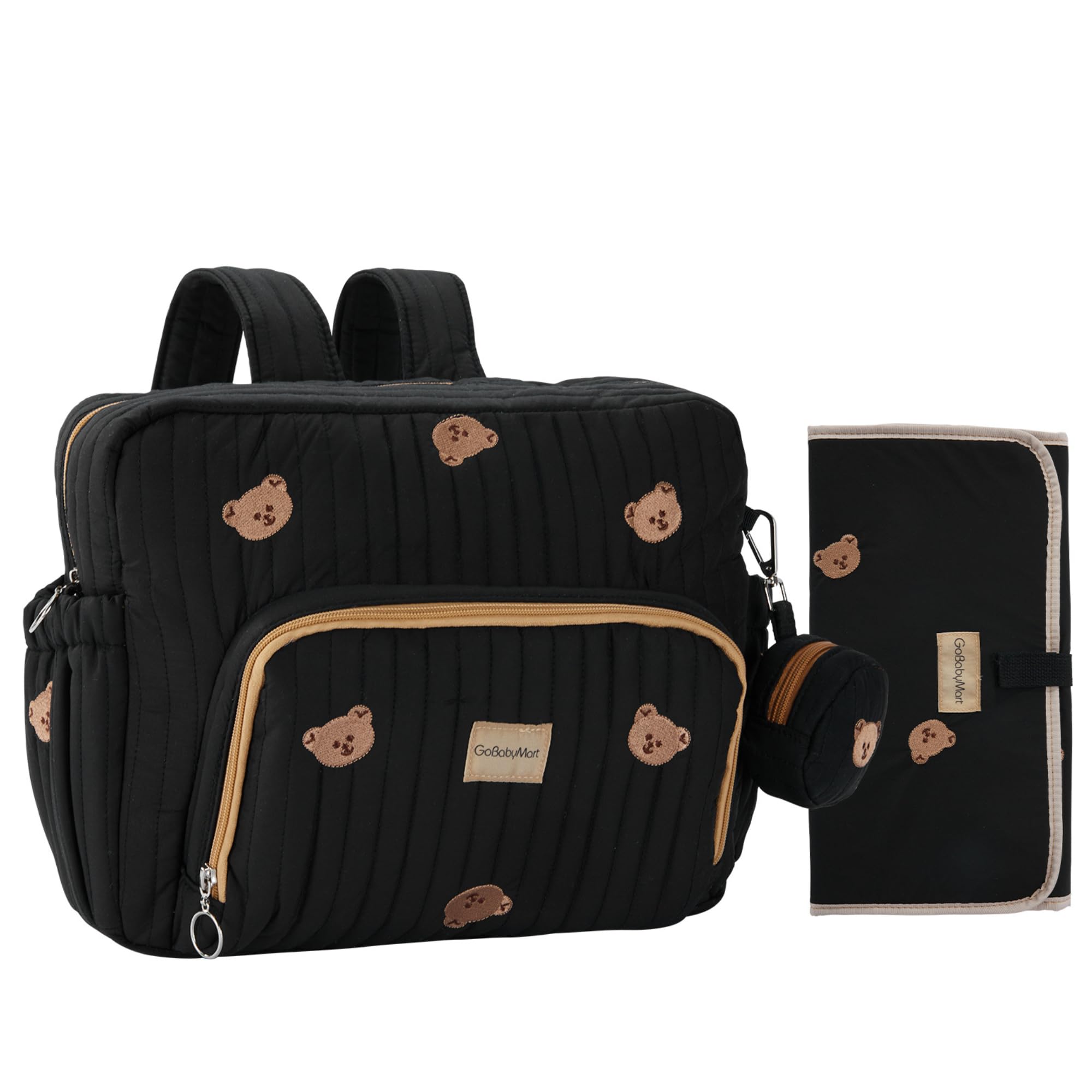 GOBABYMART diaper bag backpack with open compartments for organized baby gear on trips.