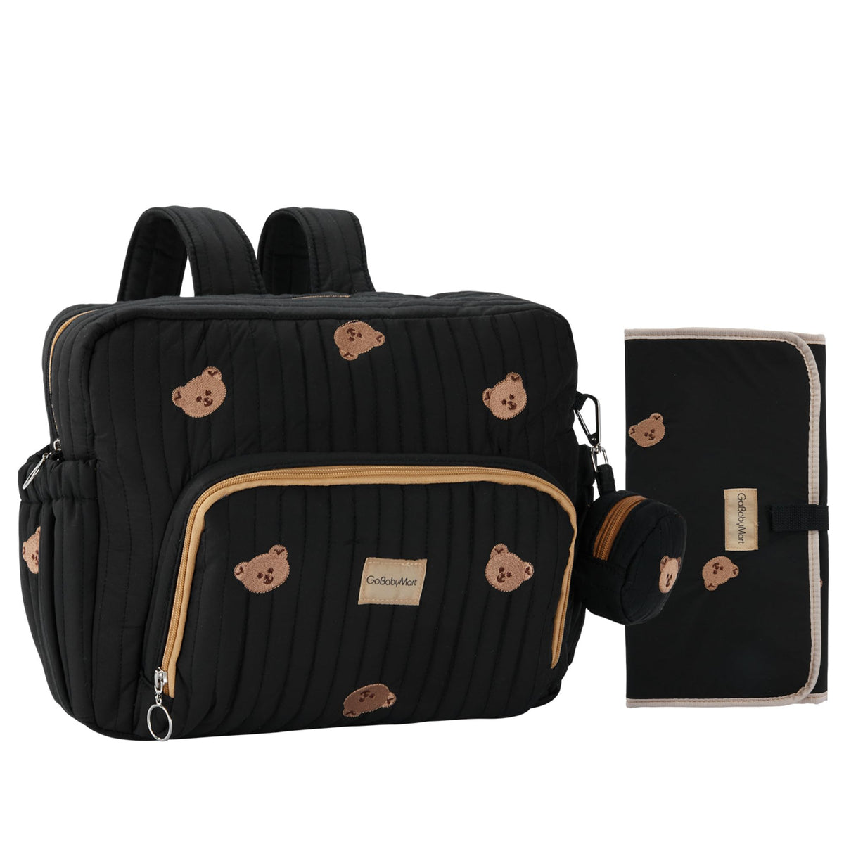 GOBABYMART diaper bag backpack with open compartments for organized baby gear on trips.
