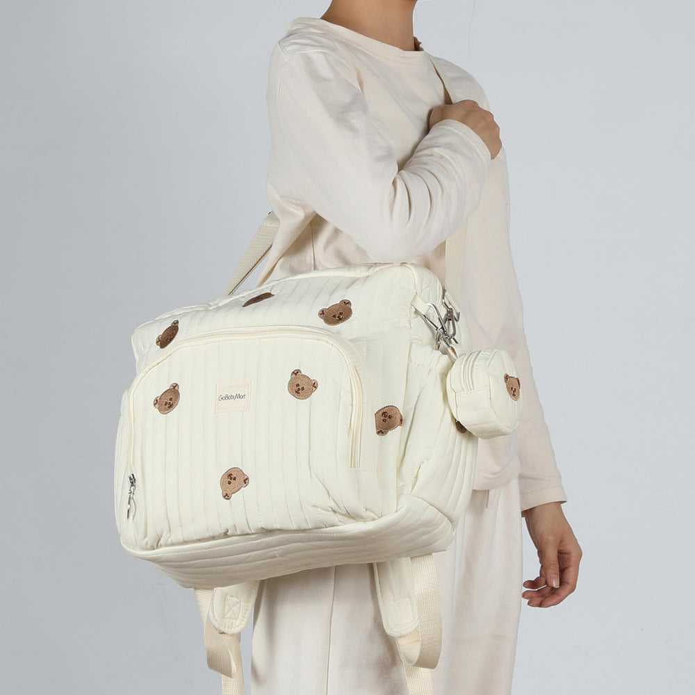 GOBABYMART diaper bag backpack multiple zippered compartments for fast access to essentials.
