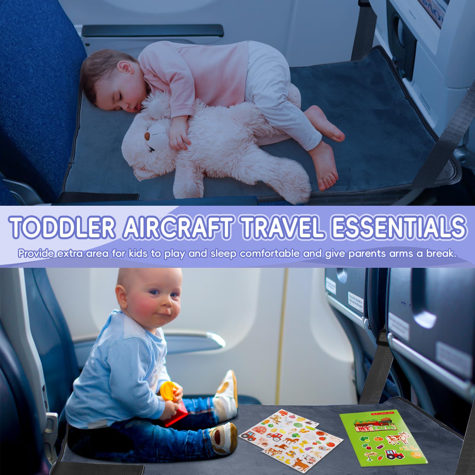 GoCozy Toddler Airplane Bed cloud-touch velvet fabric for skin-friendly travel comfort.