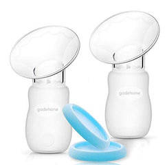 Godehone silicone breast pump 2-pack side view showcases compact design for travel