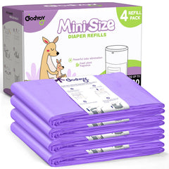 Godyoy Dekor Mini-compatible refill bags 4-pack for quick diaper disposal.