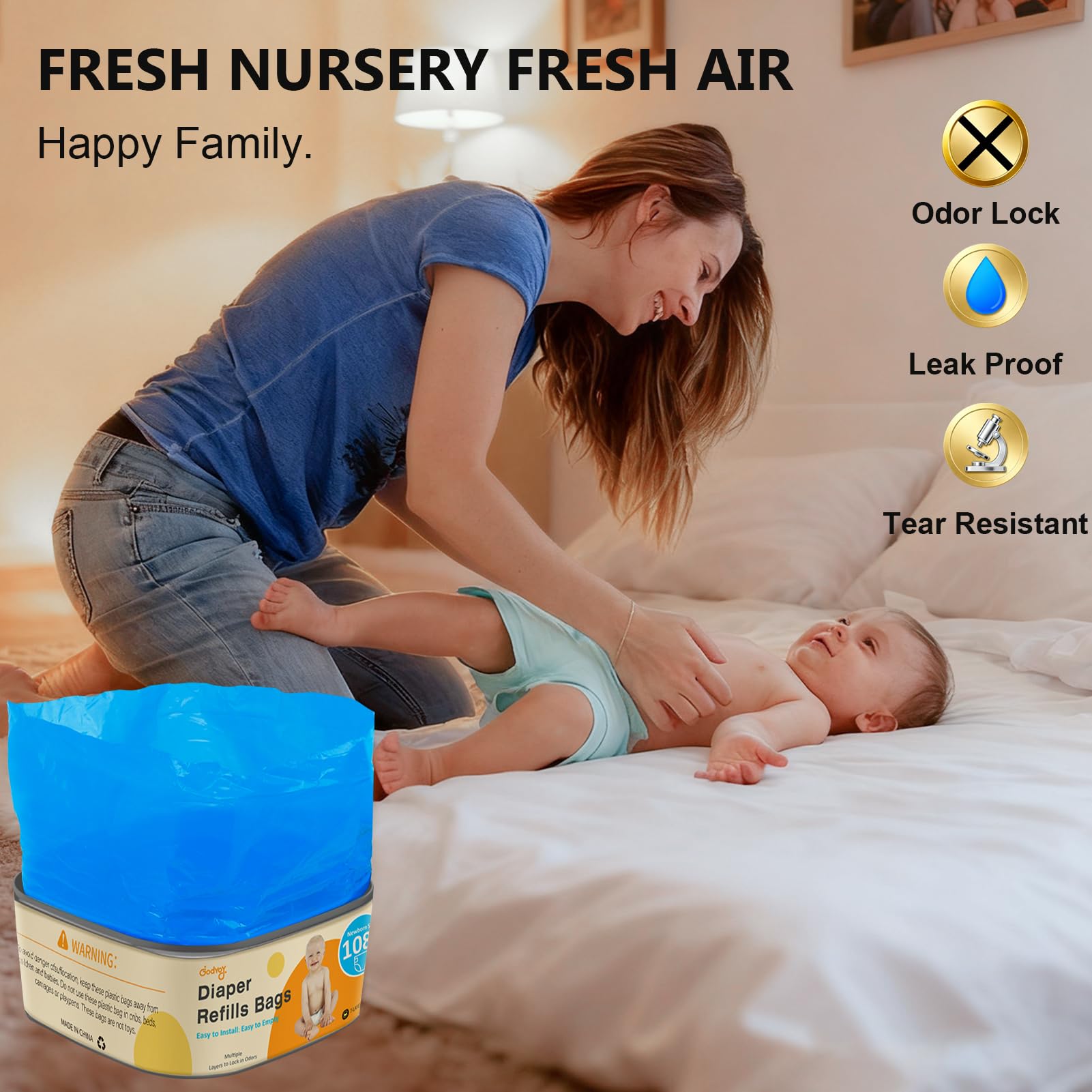 Godyoy Jumbo Square refill with plant-based fragrance offers a pleasant nursery aroma