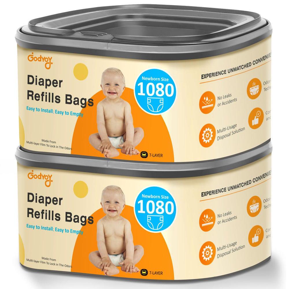 Godyoy Jumbo Square Diaper Bags refill compatible with Diaper Genie Classic for easy disposal