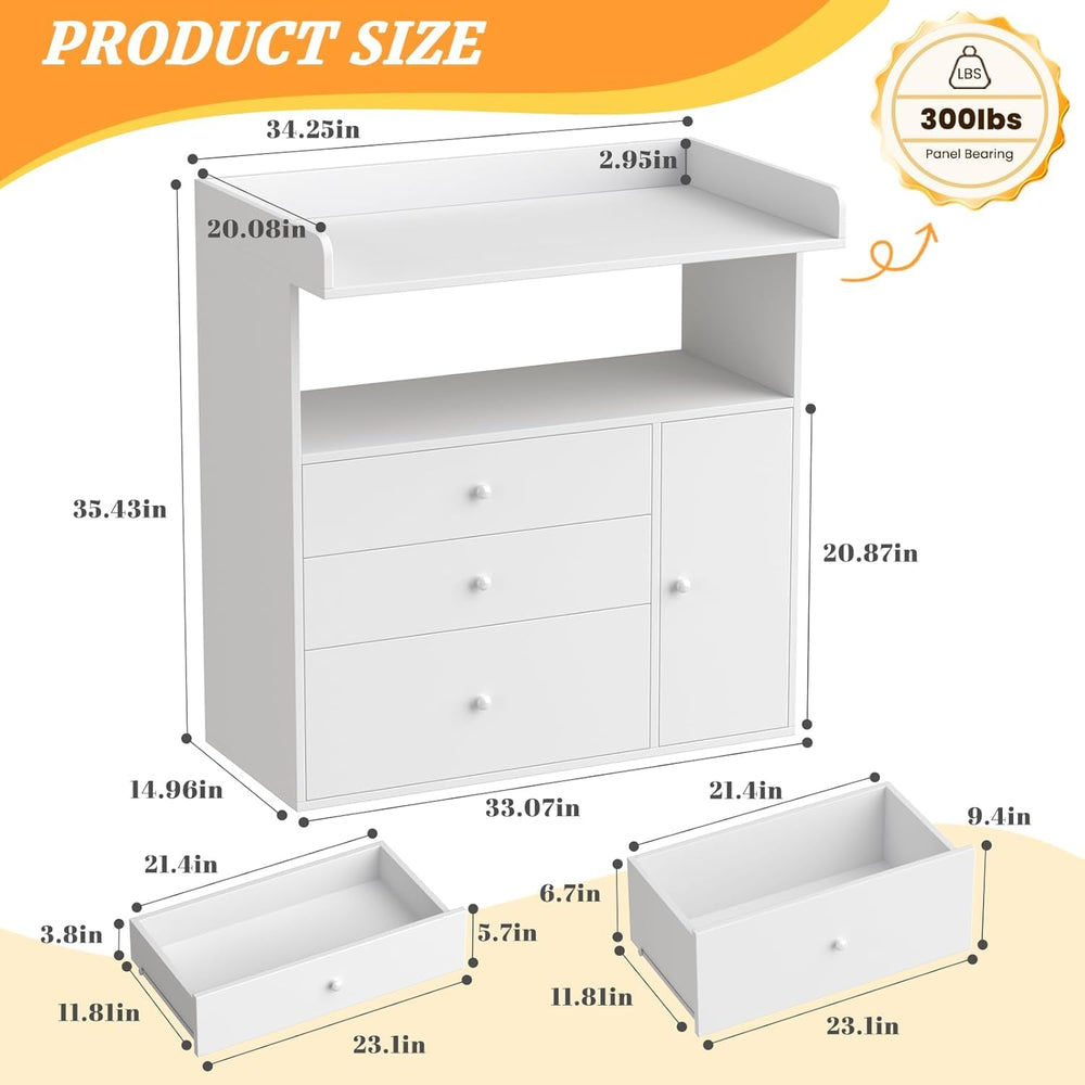 GOFEI changing table top and sturdy legs for safe nursery use