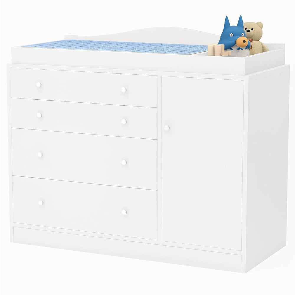 GOFEI changing-table-top-view with guard edges for safe diaper changes.