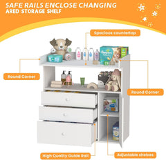GOFEI nursery dresser fits both baby and kids rooms