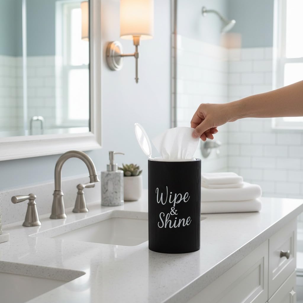 GoFika wood disinfecting wipe dispenser counter kitchen—fits standard wipes for mess-ready homes.