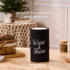 GoFika wood disinfecting wipe dispenser front view—stylish storage elevating kitchen counters.