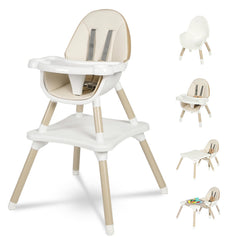 GoFirst 6-in-1 high chair assembly demonstrates compact, space-saving design for busy kitchens.