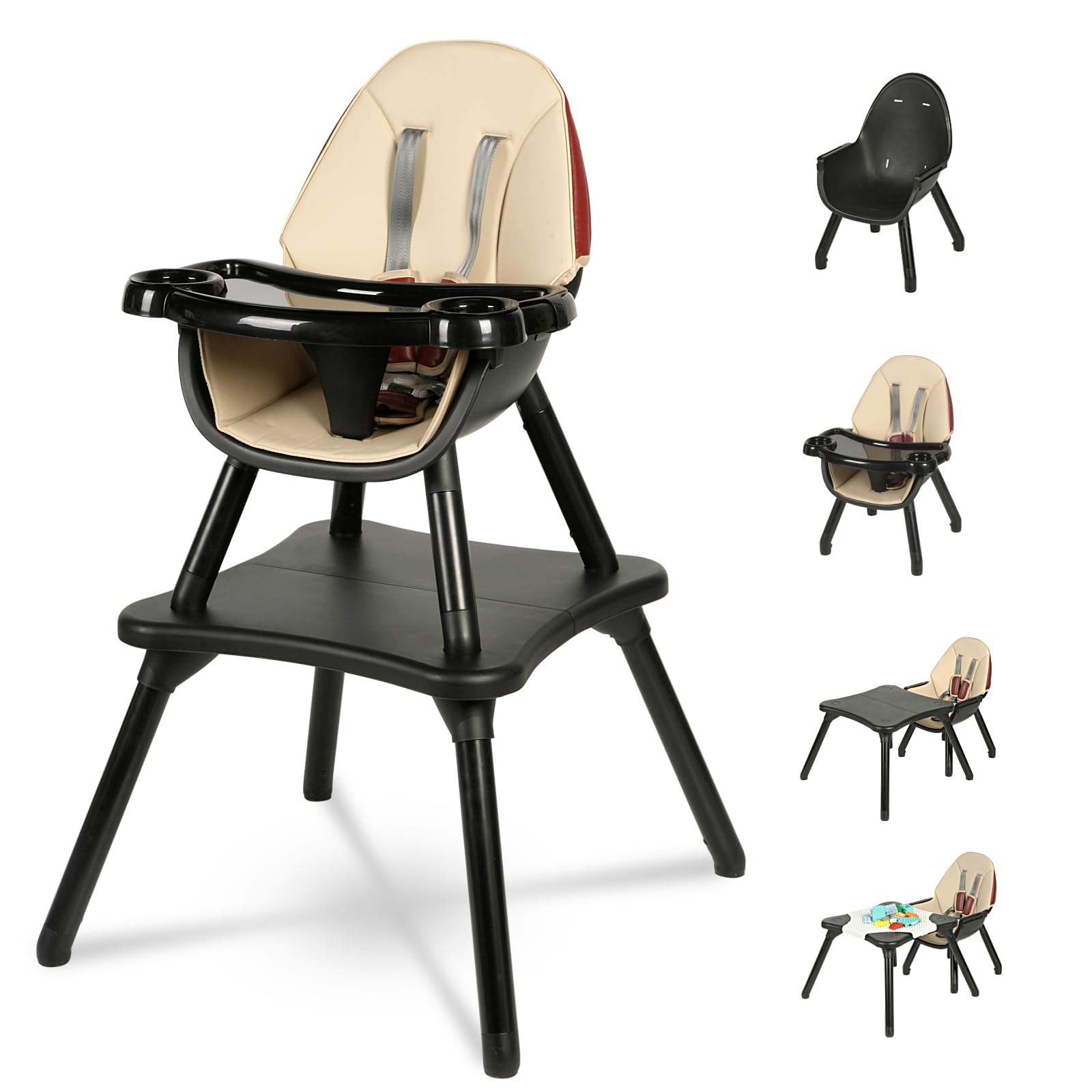 GoFirst 6-in-1 high chair with adjustable tray for growing babies