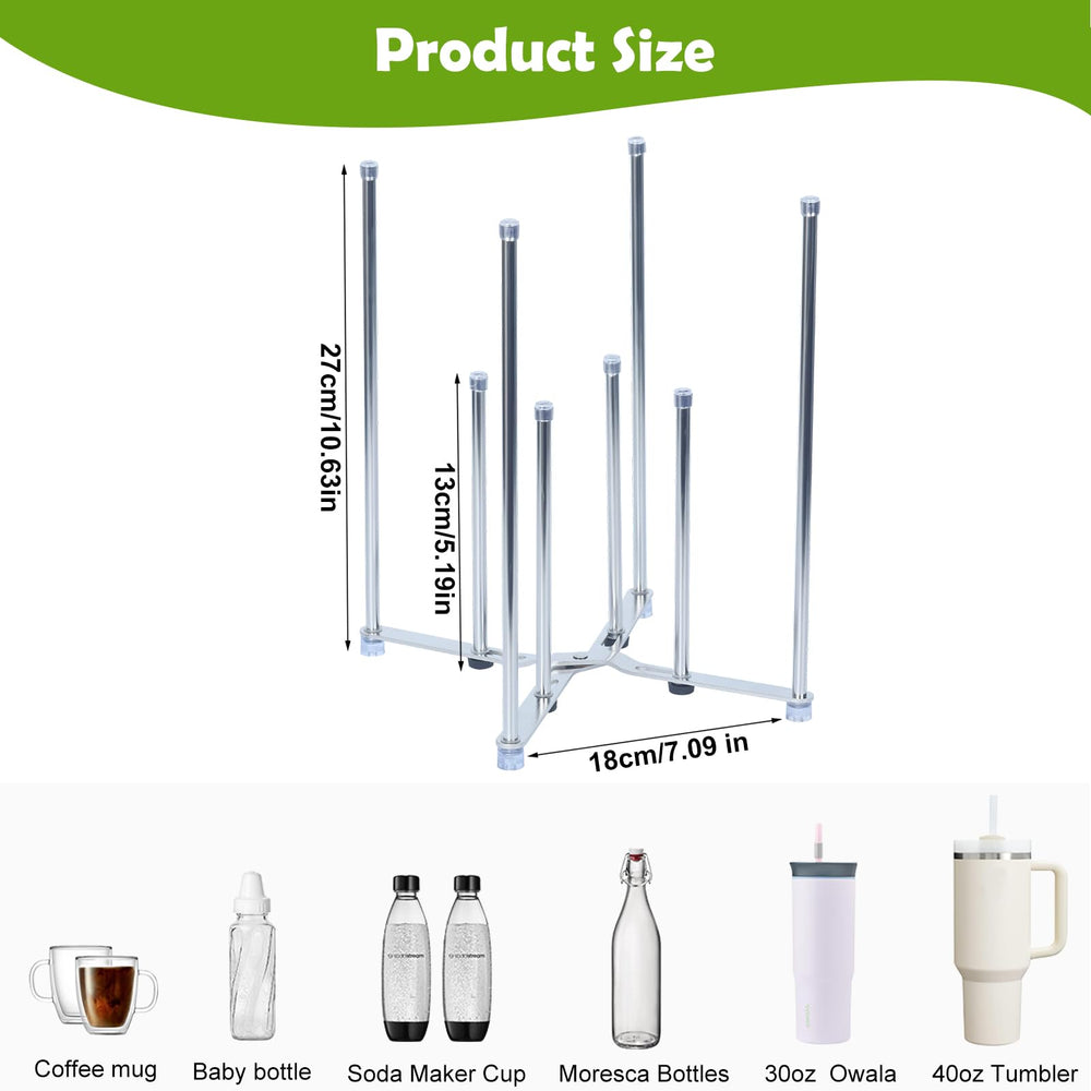 Goging 8-post drying structure holds mugs and bags without tipping during use.