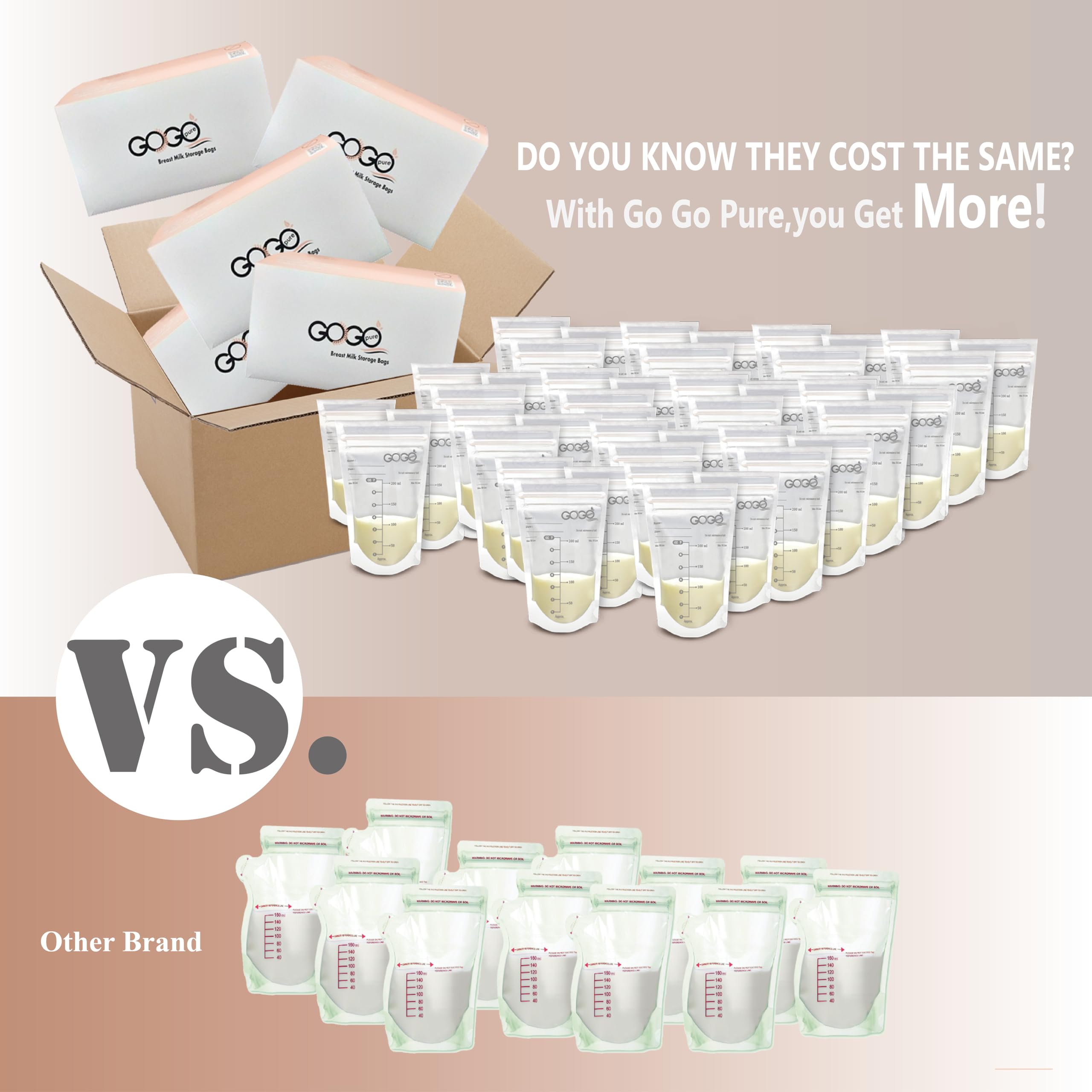 GOGO pure fridge and freezer storage compatibility keeps milk safely cold.