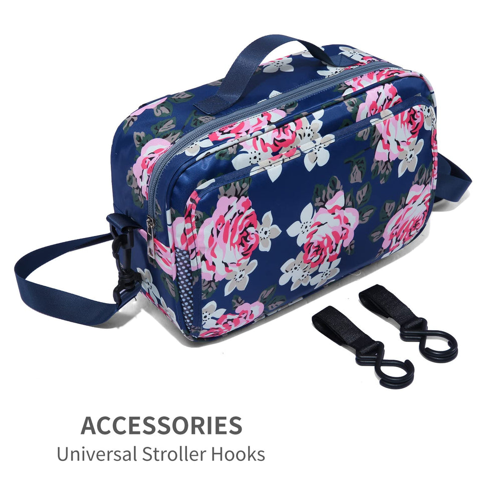 GOGOSO organizer showing diaper and toy storage with secure zip.