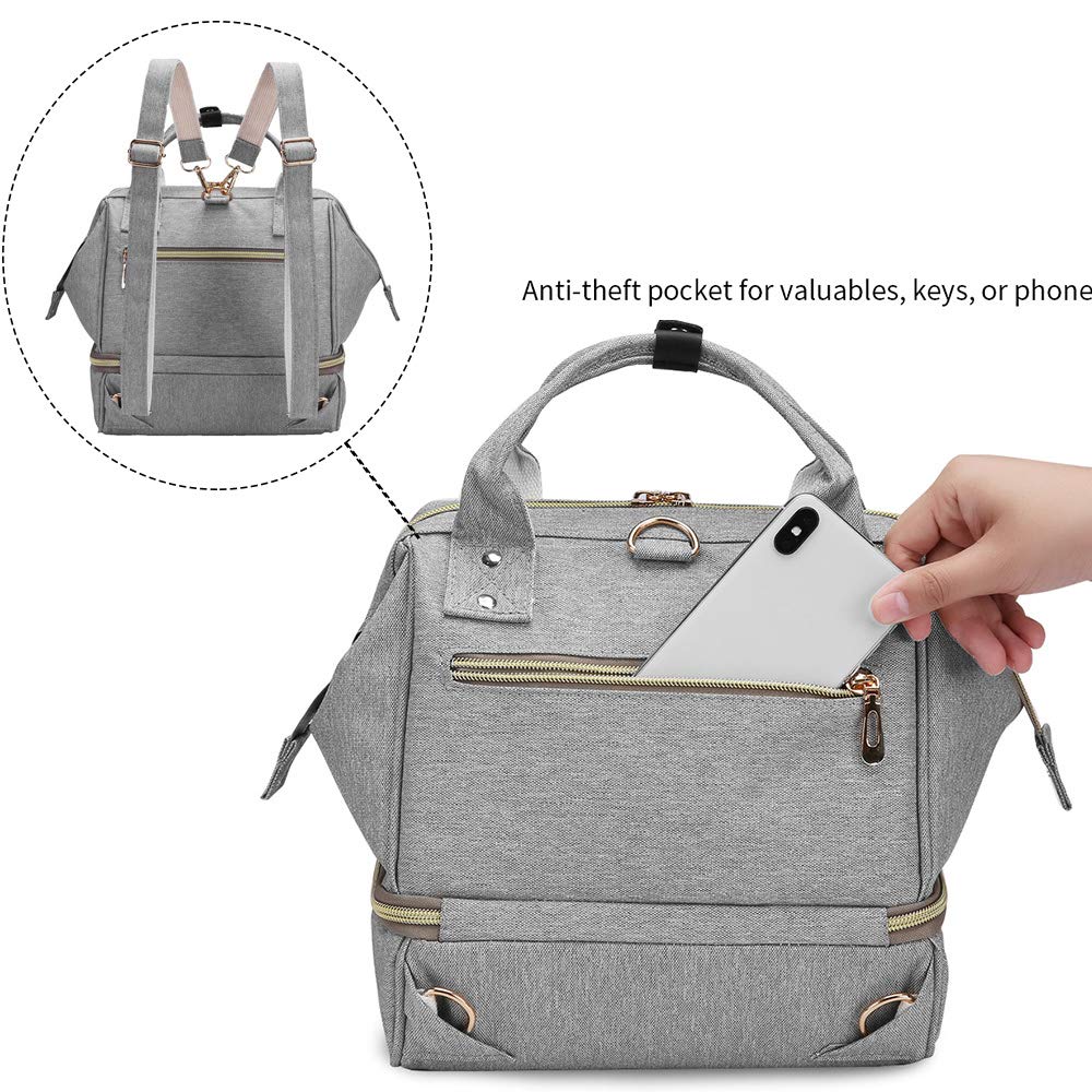 GOGOSO breast pump bag grey open main compartment for easy access.