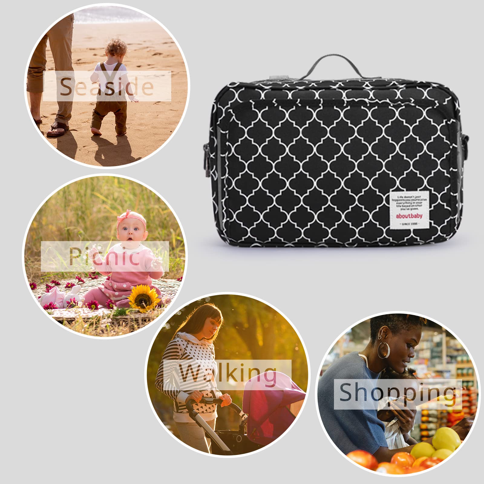 GOGOSO diaper bag shoulder strap option for hands-free carrying during outings