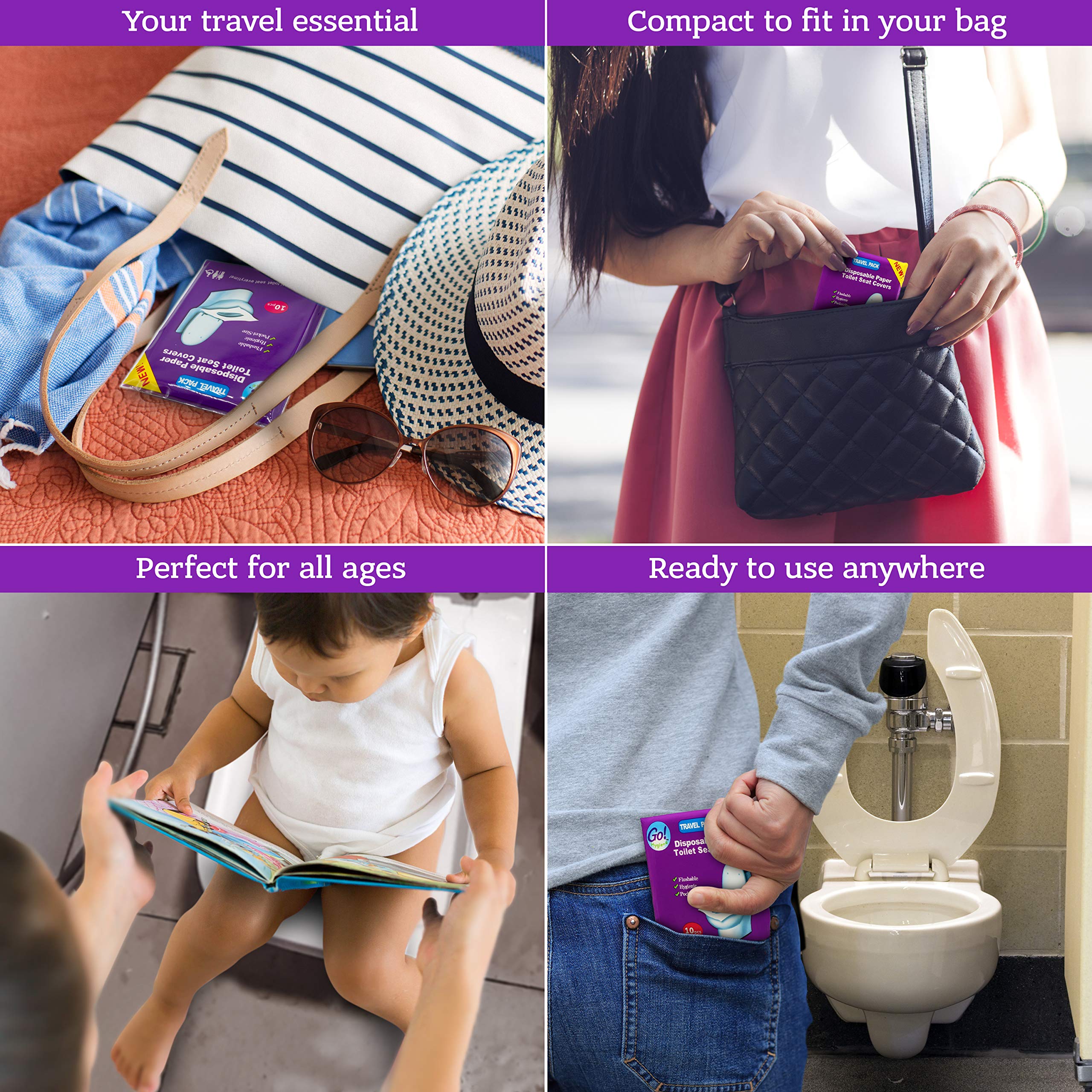 GoHygiene 50-count value pack close-up highlights compact disposable covers