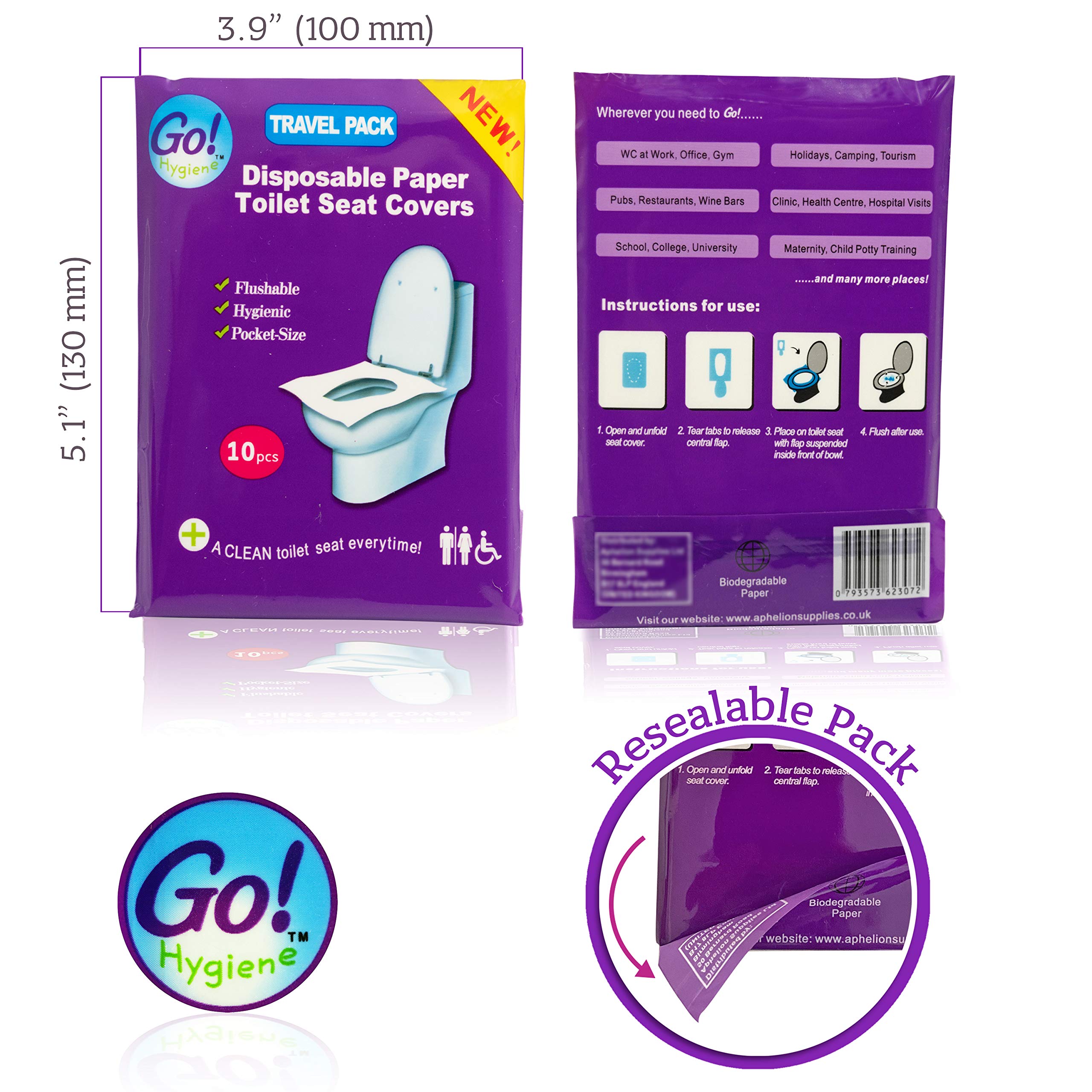 GoHygiene bulk disposable seat covers pack demonstrates easy dispensing