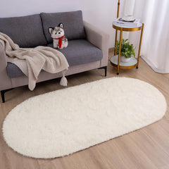 Goideal cream rug in nursery setup demonstrates luxurious softness for kids.