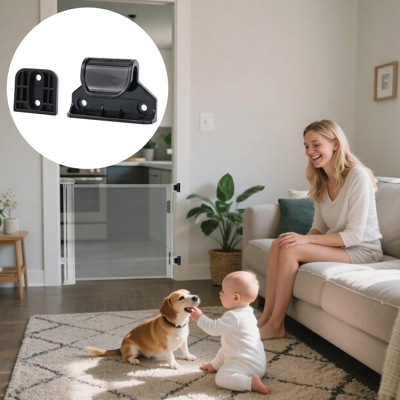 Goktvai black gate design complements furniture while safeguarding curious toddlers