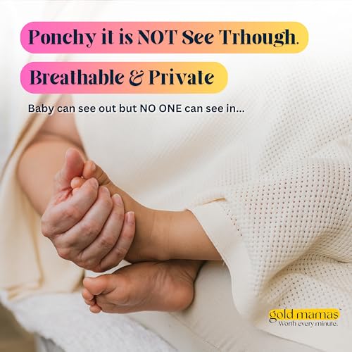 Gold Mamas breathable nursing cover privacy coverage demonstrates full coverage for confident feeding