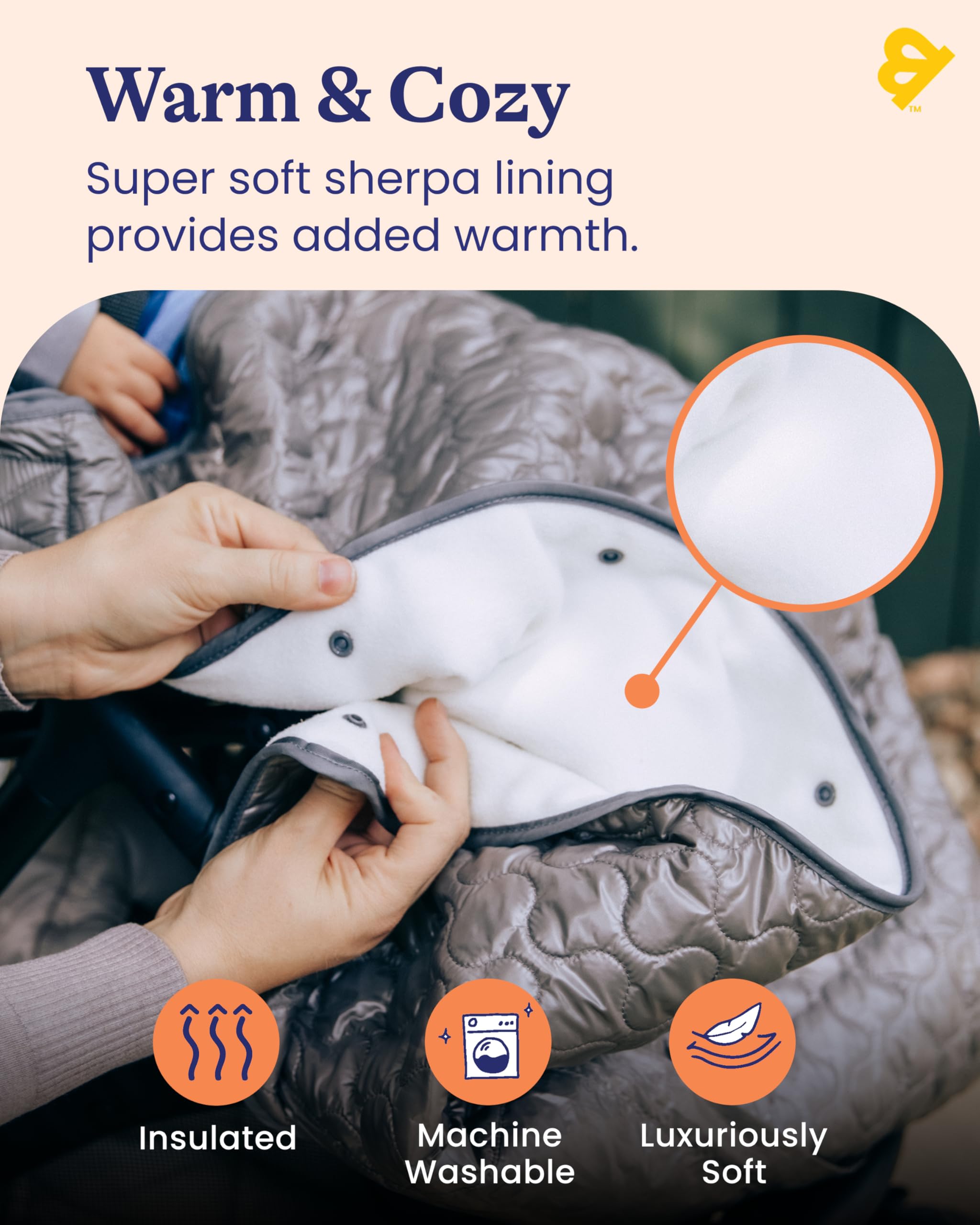 Goldbug baby blanket stroller-use snug over seat for strolls.