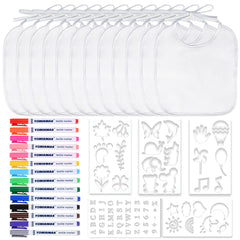 GOLDGE DIY Bib Decorating Kit shows 24 bibs ready for personalized baby gifts